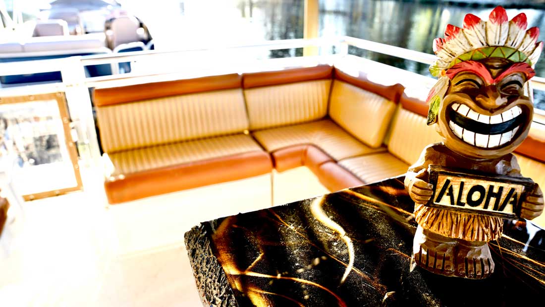 Nautical Tiki boat view from the bar